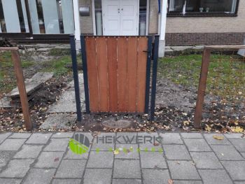 Looppoort met hout inleg loop-poort-hout-frame
