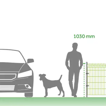 Enkelstaafmat hekwerken verschillende maten van 63cm tot 220cm hoog.