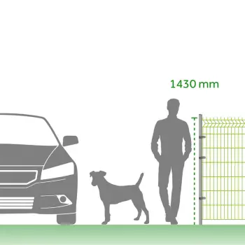 Enkelstaafmat hekwerken verschillende maten van 63cm tot 220cm hoog.