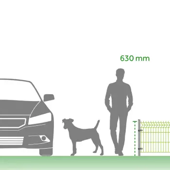 Enkelstaafmat hekwerken verschillende maten van 63cm tot 220cm hoog.