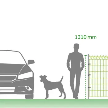 Enkelstaafmat hekwerken verschillende maten van 63cm tot 220cm hoog.