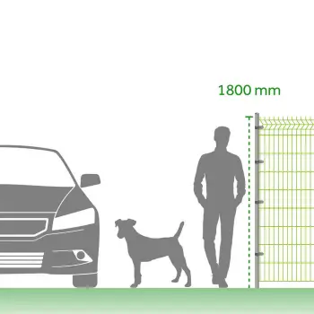 Enkelstaafmat hekwerken verschillende maten van 63cm tot 220cm hoog.