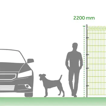 Enkelstaafmat hekwerken verschillende maten van 63cm tot 220cm hoog.